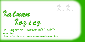 kalman kozicz business card